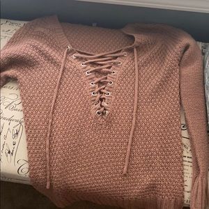 dusty rose sweater